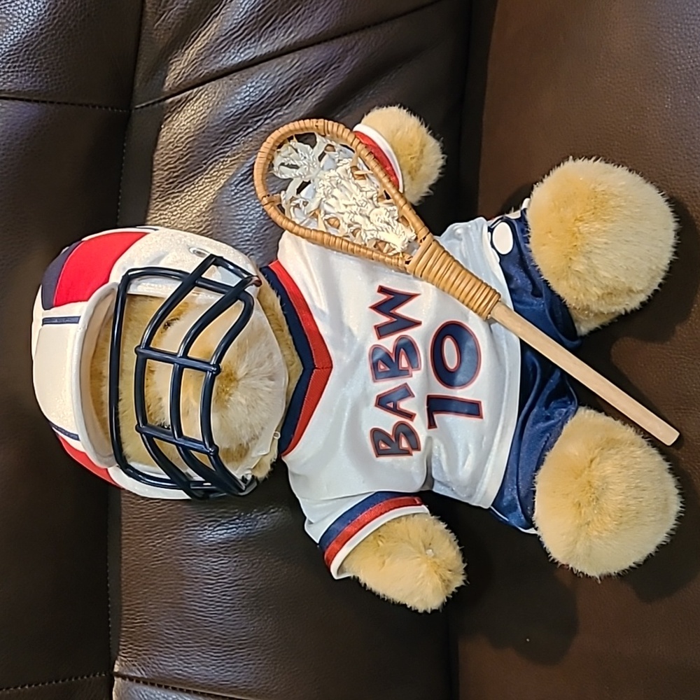 Build-A-Bear Plush Teddy Bear Lacrosse Outfit & Helmet Set 4pc BABW 10